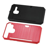 REIKO ALCATEL TRU SLIM ARMOR HYBRID CASE WITH CARD HOLDER IN RED