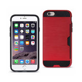 REIKO IPHONE 6 PLUS SLIM ARMOR HYBRID CASE WITH CARD HOLDER IN RED
