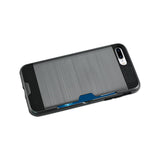 REIKO IPHONE 7 PLUS SLIM ARMOR HYBRID CASE WITH CARD HOLDER IN GRAY