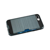 REIKO IPHONE 7 PLUS SLIM ARMOR HYBRID CASE WITH CARD HOLDER IN NAVY