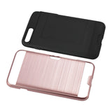 REIKO IPHONE 7 PLUS SLIM ARMOR HYBRID CASE WITH CARD HOLDER IN ROSE GOLD