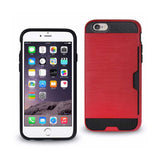 REIKO IPHONE 6 SLIM ARMOR HYBRID CASE WITH CARD HOLDER IN RED