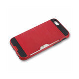REIKO IPHONE 6 SLIM ARMOR HYBRID CASE WITH CARD HOLDER IN RED