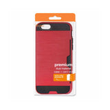 REIKO IPHONE 6 SLIM ARMOR HYBRID CASE WITH CARD HOLDER IN RED