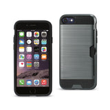 REIKO IPHONE 7 SLIM ARMOR HYBRID CASE WITH CARD HOLDER IN GRAY