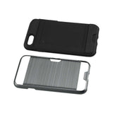 REIKO IPHONE 7 SLIM ARMOR HYBRID CASE WITH CARD HOLDER IN GRAY