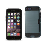 REIKO IPHONE 7 SLIM ARMOR HYBRID CASE WITH CARD HOLDER IN NAVY