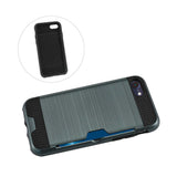 REIKO IPHONE 7 SLIM ARMOR HYBRID CASE WITH CARD HOLDER IN NAVY