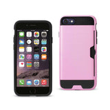 REIKO IPHONE 7 SLIM ARMOR HYBRID CASE WITH CARD HOLDER IN PINK