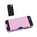 REIKO IPHONE 7 SLIM ARMOR HYBRID CASE WITH CARD HOLDER IN PINK