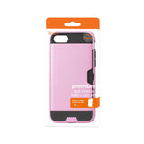 REIKO IPHONE 7 SLIM ARMOR HYBRID CASE WITH CARD HOLDER IN PINK