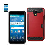 REIKO KYOCERA HYDRO VIEW SLIM ARMOR HYBRID CASE WITH CARD HOLDER IN RED