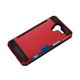 REIKO KYOCERA HYDRO VIEW SLIM ARMOR HYBRID CASE WITH CARD HOLDER IN RED
