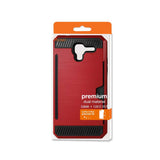 REIKO KYOCERA HYDRO VIEW SLIM ARMOR HYBRID CASE WITH CARD HOLDER IN RED
