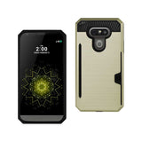 REIKO LG G5 SLIM ARMOR HYBRID CASE WITH CARD HOLDER IN GOLD