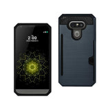 REIKO LG G5 SLIM ARMOR HYBRID CASE WITH CARD HOLDER IN NAVY
