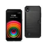 REIKO LG K6 SLIM ARMOR HYBRID CASE WITH CARD HOLDER IN BLACK