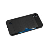 REIKO LG K6 SLIM ARMOR HYBRID CASE WITH CARD HOLDER IN BLACK