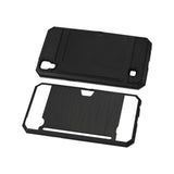 REIKO LG K6 SLIM ARMOR HYBRID CASE WITH CARD HOLDER IN BLACK