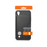 REIKO LG K6 SLIM ARMOR HYBRID CASE WITH CARD HOLDER IN BLACK
