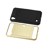 REIKO LG K6 SLIM ARMOR HYBRID CASE WITH CARD HOLDER IN GOLD