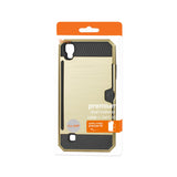 REIKO LG K6 SLIM ARMOR HYBRID CASE WITH CARD HOLDER IN GOLD