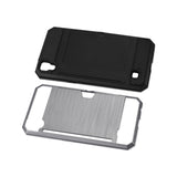 REIKO LG K6 SLIM ARMOR HYBRID CASE WITH CARD HOLDER IN GRAY