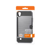 REIKO LG K6 SLIM ARMOR HYBRID CASE WITH CARD HOLDER IN GRAY