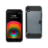REIKO LG K6 SLIM ARMOR HYBRID CASE WITH CARD HOLDER IN NAVY