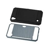 REIKO LG K6 SLIM ARMOR HYBRID CASE WITH CARD HOLDER IN NAVY