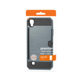 REIKO LG K6 SLIM ARMOR HYBRID CASE WITH CARD HOLDER IN NAVY