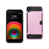 REIKO LG K6 SLIM ARMOR HYBRID CASE WITH CARD HOLDER IN PINK