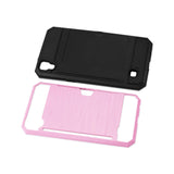 REIKO LG K6 SLIM ARMOR HYBRID CASE WITH CARD HOLDER IN PINK