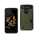 REIKO LG K8 SLIM ARMOR HYBRID CASE WITH CARD HOLDER IN GREEN