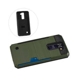 REIKO LG K8 SLIM ARMOR HYBRID CASE WITH CARD HOLDER IN GREEN