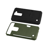 REIKO LG K8 SLIM ARMOR HYBRID CASE WITH CARD HOLDER IN GREEN