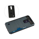 REIKO LG K8 SLIM ARMOR HYBRID CASE WITH CARD HOLDER IN NAVY
