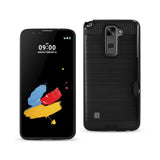 REIKO LG STYLUS 2 SLIM ARMOR HYBRID CASE WITH CARD HOLDER IN BLACK