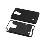 REIKO LG STYLUS 2 SLIM ARMOR HYBRID CASE WITH CARD HOLDER IN BLACK