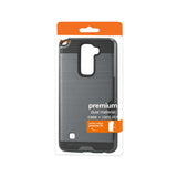 REIKO LG STYLUS 2 SLIM ARMOR HYBRID CASE WITH CARD HOLDER IN GRAY