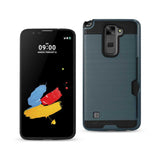 REIKO LG STYLUS 2 SLIM ARMOR HYBRID CASE WITH CARD HOLDER IN NAVY