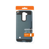 REIKO LG STYLUS 2 SLIM ARMOR HYBRID CASE WITH CARD HOLDER IN NAVY