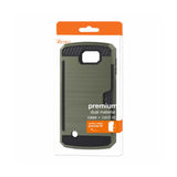 REIKO LG SPREE SLIM ARMOR HYBRID CASE WITH CARD HOLDER IN GREEN