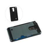 REIKO LG STYLUS 2 PLUS SLIM ARMOR HYBRID CASE WITH CARD HOLDER IN NAVY