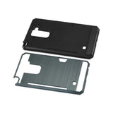 REIKO LG STYLUS 2 PLUS SLIM ARMOR HYBRID CASE WITH CARD HOLDER IN NAVY