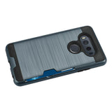 REIKO LG V20 SLIM ARMOR HYBRID CASE WITH CARD HOLDER IN GRAY