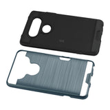 REIKO LG V20 SLIM ARMOR HYBRID CASE WITH CARD HOLDER IN GRAY