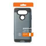 REIKO LG V20 SLIM ARMOR HYBRID CASE WITH CARD HOLDER IN GRAY