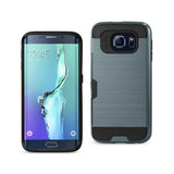 REIKO SAMSUNG GALAXY S6 EDGESLIM ARMOR HYBRID CASE WITH CARD HOLDER IN NAVY