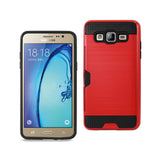 REIKO SAMSUNG GALAXY ON5/ J5 SLIM ARMOR HYBRID CASE WITH CARD HOLDER IN RED